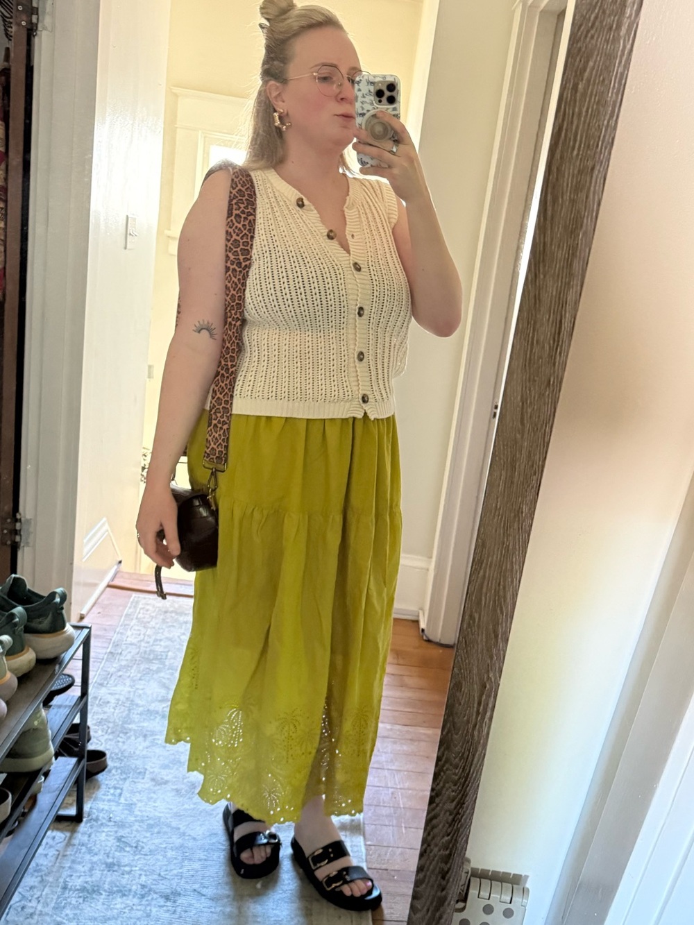 Vintage Lime Midi Skirt